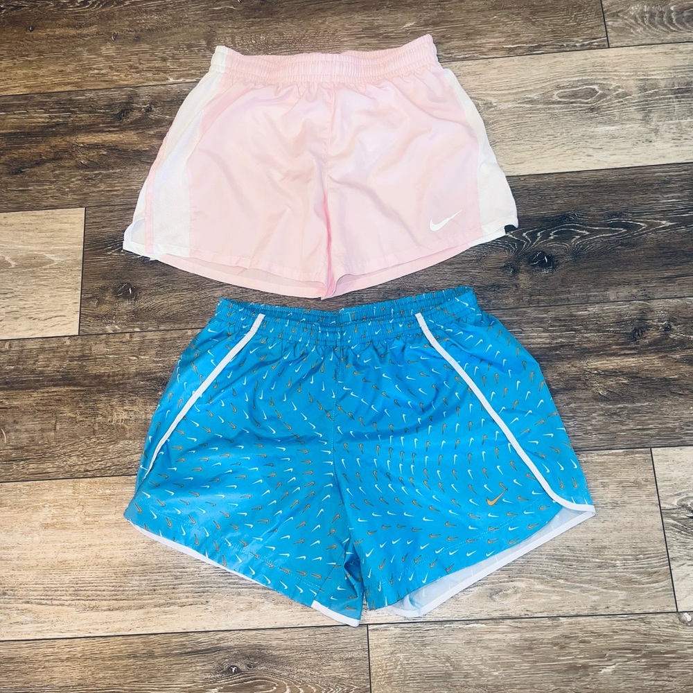 Nike Pink and Blue Athletic Shorts Set